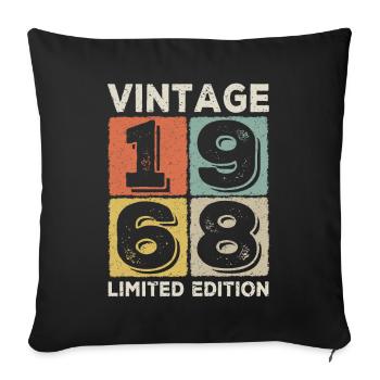 vintage 1968 - Sofa pillowcase 17,3'' x 17,3'' (45 x 45 cm) - black - Front