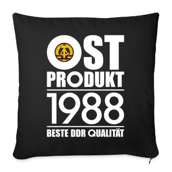 OSTPRODUKT 1988 DDR OSSI 38. GEBURTSTAG - Sofakissenbezug 45 x 45 cm - Schwarz - Vorne