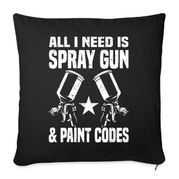 Vehicle painters - Sofa pillowcase 17,3'' x 17,3'' (45 x 45 cm) - black - Front