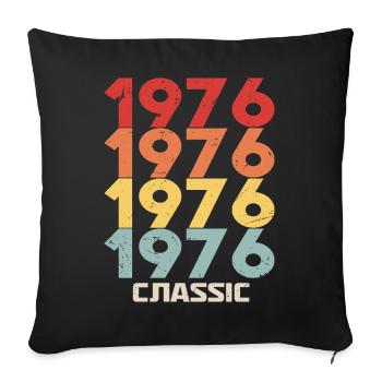 1976 Jubilé dans un style vintage classique 1976 - Housse de coussin décorative 45 x 45 cm - noir - Devant