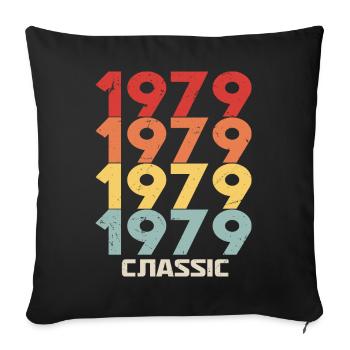 1979 Jubilé en style vintage classique 1979 - Housse de coussin décorative 45 x 45 cm - noir - Devant