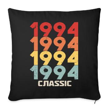 1994 Anniversaire dans le style vintage classique 1994 - Housse de coussin décorative 45 x 45 cm - noir - Devant