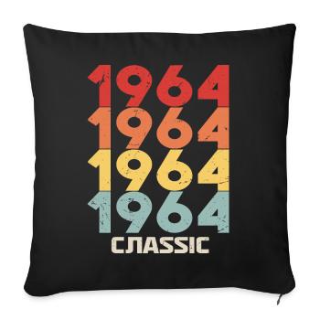 1964 Jubilee in classic vintage style 1964 - Sofa pillowcase 17,3'' x 17,3'' (45 x 45 cm) - black - Front