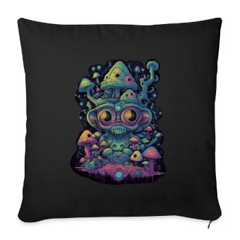 Trippy Alien - Sofa pillowcase 17,3'' x 17,3'' (45 x 45 cm) - black - Front