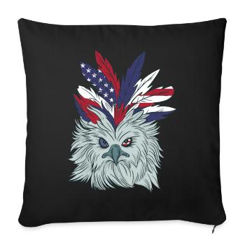 4th Of July America USA Independence Day Eagle - Sofa pillowcase 17,3'' x 17,3'' (45 x 45 cm) - black - Front