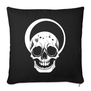 Horror Schädel Schädel Kunst Schädel Gothic Heavy Metal - Sofakissenbezug 45 x 45 cm - Schwarz - Vorne