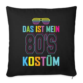 80er Jahre Motto Party 80s Kostüm - I love the 80s - Sofakissenbezug 45 x 45 cm - Schwarz - Vorne