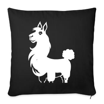 Funny Llama Silhouette Cheeky Fun Llamas - Sofa pillowcase 17,3'' x 17,3'' (45 x 45 cm) - black - Front