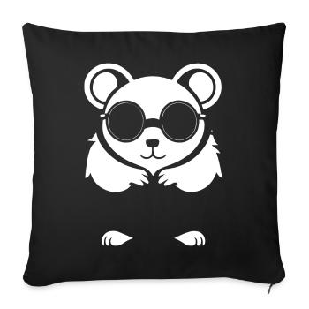 Funny Hamster with Sunglasses Hamsters - Sofa pillowcase 17,3'' x 17,3'' (45 x 45 cm) - black - Front