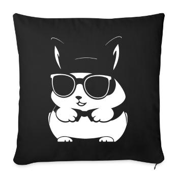 Funny Squirrel Wearing Sunglasses Squirrels - Sofa pillowcase 17,3'' x 17,3'' (45 x 45 cm) - black - Front