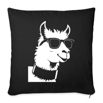Lustiges Lama mit Sonnenbrille Coole Lamas - Sofakissenbezug 45 x 45 cm - Schwarz - Vorne