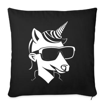 Funny Unicorns Wearing Sunglasses Cool Unicorn - Sofa pillowcase 17,3'' x 17,3'' (45 x 45 cm) - black - Front