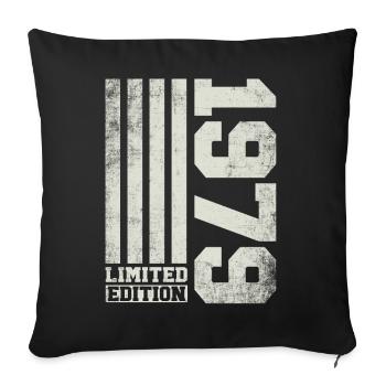 1979 Vintage né Vintage cadeau d’anniversaire - Housse de coussin décorative 45 x 45 cm - noir - Devant