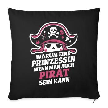 Pirate Carnaval Carnaval Déguisement - Housse de coussin décorative 45 x 45 cm - noir - Devant