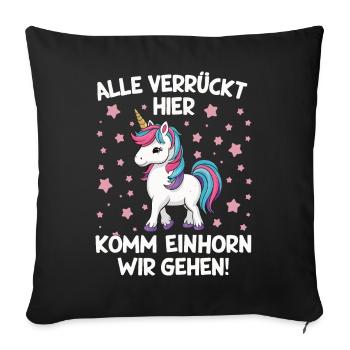 Licorne Licornes Créatures mythiques Mystique - Housse de coussin décorative 45 x 45 cm - noir - Devant