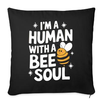 abeille abeille apicultrice abeille abeille - Housse de coussin décorative 45 x 45 cm - noir - Devant
