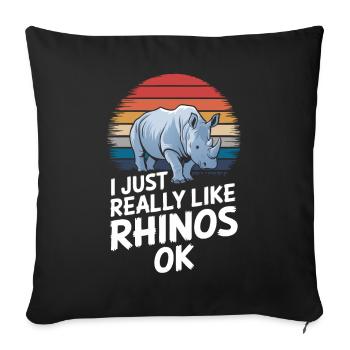 Rhinocéros Rhinocéros - Housse de coussin décorative 45 x 45 cm - noir - Devant