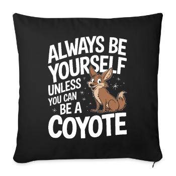 Coyote Animal Drôle - Housse de coussin décorative 45 x 45 cm - noir - Devant