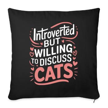 Introverti, antisocial, introverti - Housse de coussin décorative 45 x 45 cm - noir - Devant