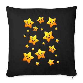 Costume d’étoile Pyjama Ciel étoilé Carnaval - Housse de coussin décorative 45 x 45 cm - noir - Devant