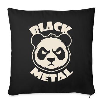 Black Metal/ Panda - Sofakissenbezug 45 x 45 cm - Schwarz - Vorne