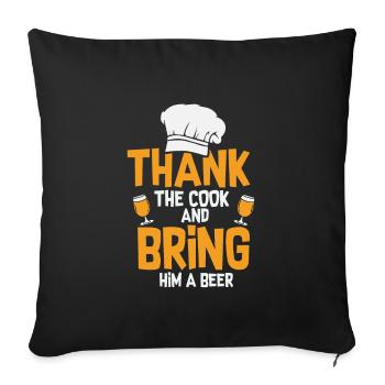 CHEF: Thanks the chef - Sofa pillowcase 17,3'' x 17,3'' (45 x 45 cm) - black - Front