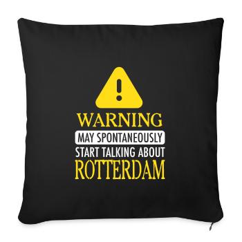 WARNING!: Rotterdam - Sofa pillowcase 17,3'' x 17,3'' (45 x 45 cm) - black - Front