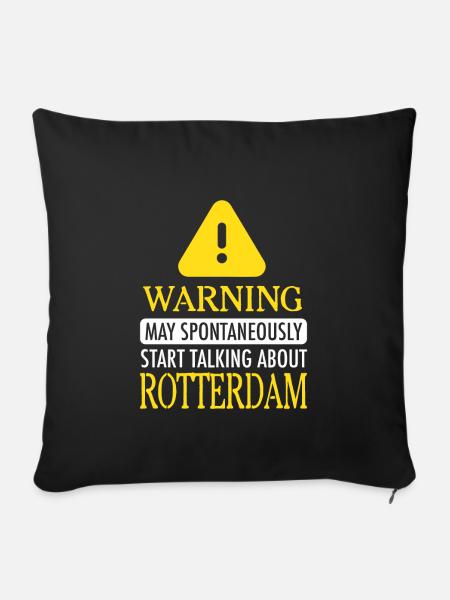 WARNING!: Rotterdam - Sofakissenbezug 45 x 45 cm - Schwarz