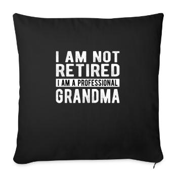 RETRAITE: Grand-mère professionnelle - Housse de coussin décorative 45 x 45 cm - noir - Devant