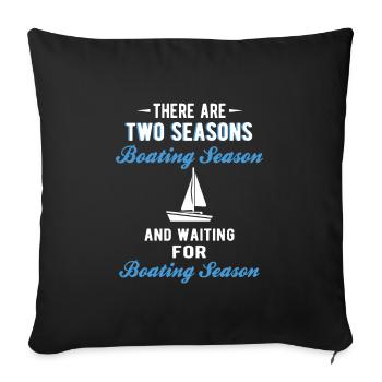 BOATING : Boating Season - Sofa pillowcase 17,3'' x 17,3'' (45 x 45 cm) - black - Front