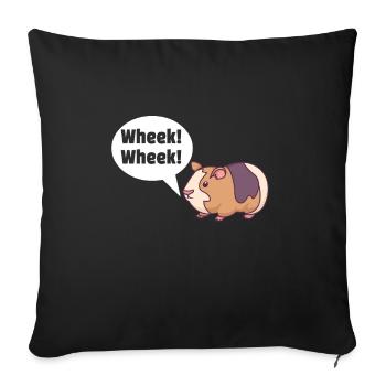 Cochon d'Inde GUINÉE PIG: Wheek! Wheek! - Housse de coussin décorative 45 x 45 cm - noir - Devant