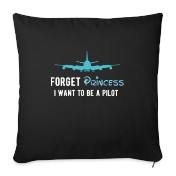 Aviation Avion Flying Airline Pilot oubliez Pri - Housse de coussin décorative 45 x 45 cm - noir - Devant
