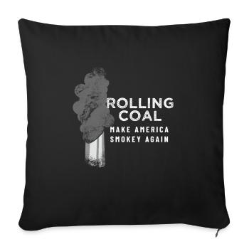 ROLL COAL TRUCK / DIESEL TRUCK make america - Sofa pillowcase 17,3'' x 17,3'' (45 x 45 cm) - black - Front