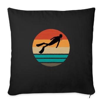 SCUBA DIVER SCUBA DIVING VINTAGE - Housse de coussin décorative 45 x 45 cm - noir - Devant