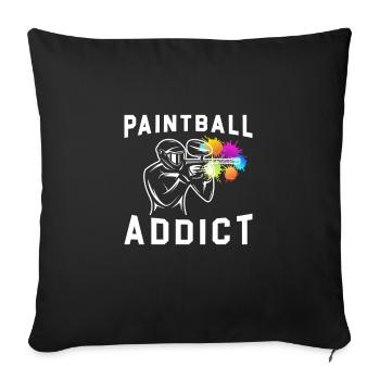 Paintball / Airsoft / Paintballer : Paintball - Housse de coussin décorative 45 x 45 cm - noir - Devant