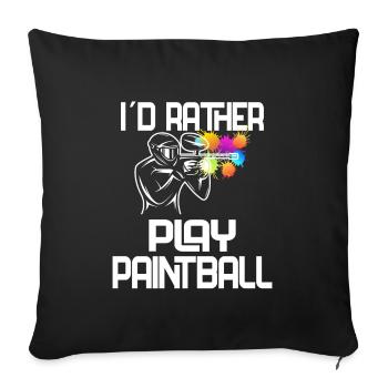 Paintball / Airsoft / Paintballer : play Paintball - Housse de coussin décorative 45 x 45 cm - noir - Devant