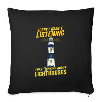 Lighthouse Seaside thinking about lighthouses - Sofa pillowcase 17,3'' x 17,3'' (45 x 45 cm) - black - Front