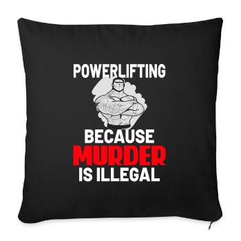 Bodybuilding Powerlifting Weightlifting Fitness - Sofa pillowcase 17,3'' x 17,3'' (45 x 45 cm) - black - Front