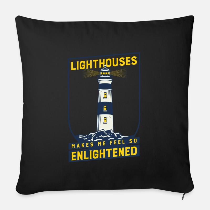 Lighthouse Seaside Nautical Lighthouses - Sofakissenbezug 45 x 45 cm - Schwarz