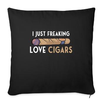 CIGARS GIFT IDEA : love Cigars - Housse de coussin décorative 45 x 45 cm - noir - Devant