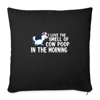 COW FARMER / CATTLE / LIVESTOCK GIFT : Cow Poop - Sofakissenbezug 45 x 45 cm - Schwarz - Vorne