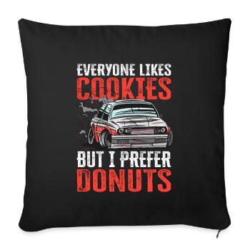 Car Drifting Racing Racecar Motorsport Skid Marks - Housse de coussin décorative 45 x 45 cm - noir - Devant