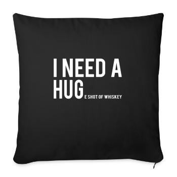 WHISKEY / ALCOHOL / DRINKING : shot of Whiskey - Housse de coussin décorative 45 x 45 cm - noir - Devant