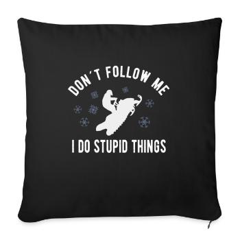 SNOWMOBILING:/ SNOWMOBILE don’t follow me - Housse de coussin décorative 45 x 45 cm - noir - Devant