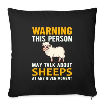 SHEEP FARMER BARN warning talk about sheeps - Housse de coussin décorative 45 x 45 cm - noir - Devant