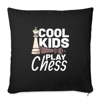 CHESS PLAYER CHESSBOARD CHESS GAME BOARD GAME GIFT - Housse de coussin décorative 45 x 45 cm - noir - Devant