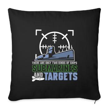 Submariner U-Boote Veteran Militär Marine Geschenk - Sofakissenbezug 45 x 45 cm - Schwarz - Vorne