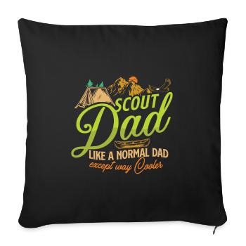 Scout Camping Feux de camp randonnée backpacking - Housse de coussin décorative 45 x 45 cm - noir - Devant