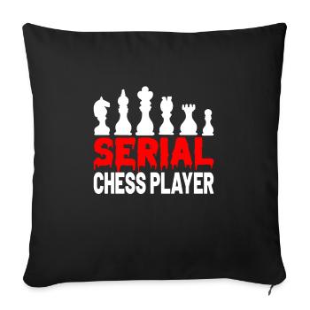 CHESS PLAYER CHESSBOARD CHESS GAME BOARD GAME GIFT - Sofakissenbezug 45 x 45 cm - Schwarz - Vorne