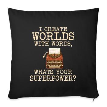 Auteur Écrire Scribe Littérature Idée cadeau - Housse de coussin décorative 45 x 45 cm - noir - Devant
